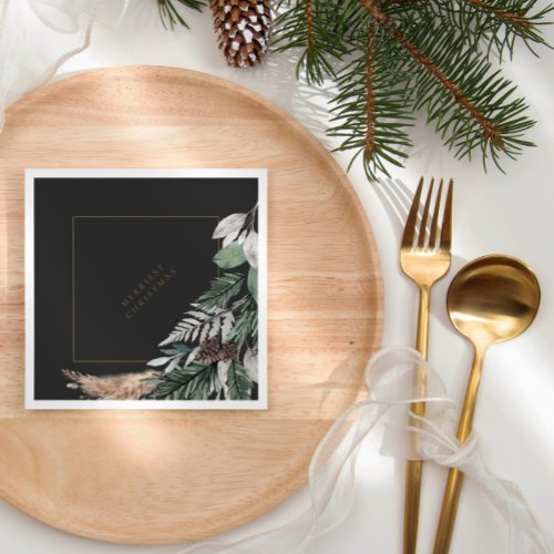 Elegant Minimalist Christmas Party Paper Napkin