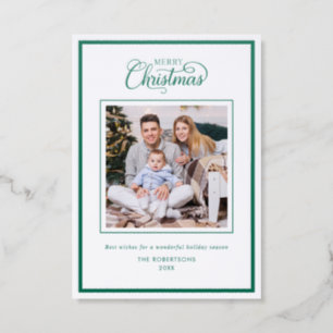 Elegant Minimalist Christmas Photo Frame Holiday Letterpress Photo Cards