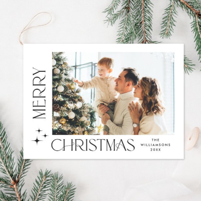 Elegant Minimalist Christmas PHOTO Magnetic Card (Creator Uploaded)