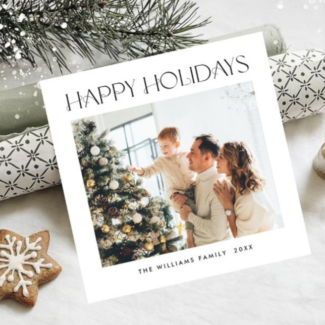 Elegant Minimalist Christmas PHOTO Magnetic Card (Creator Uploaded)