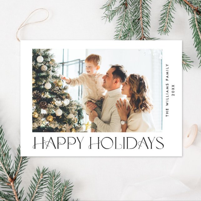 Elegant Minimalist Christmas PHOTO Magnetic Card (Creator Uploaded)