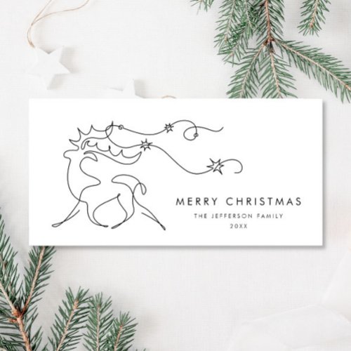 Elegant Minimalist Christmas Reindeer Greeting Holiday Card