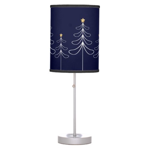 Elegant minimalist Christmas tree design blue Table Lamp