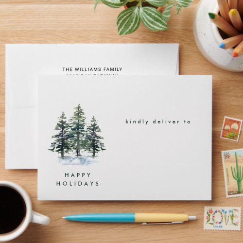 Elegant Minimalist Christmas Tree Greeting Envelope