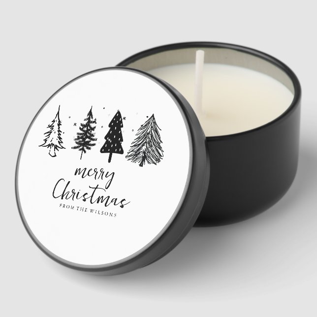 Elegant Minimalist Christmas Tree Mini Candle Favors (Corner)