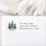 Elegant Minimalist Christmas Tree Return Address Label<br><div class="desc">For further customization,  please click the "customize further" link and use our design tool to modify this template.</div>