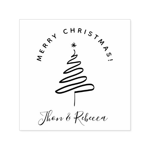 Elegant  Minimalist Christmas Wishes Custom Name Self_inking Stamp