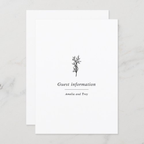 Elegant Minimalist Classic Olive Botanicals  Enclosure Card