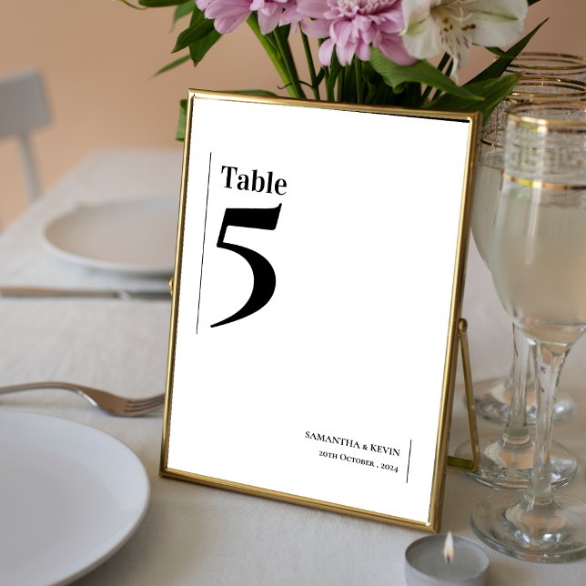 Elegant Minimalist Classic Wedding Table Number (Elegant Minimalist Classic Wedding Table Number)