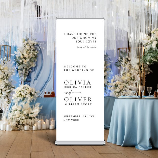 Elegant Minimalist Classy Wedding Welcome Retractable Banner (Creator Uploaded)