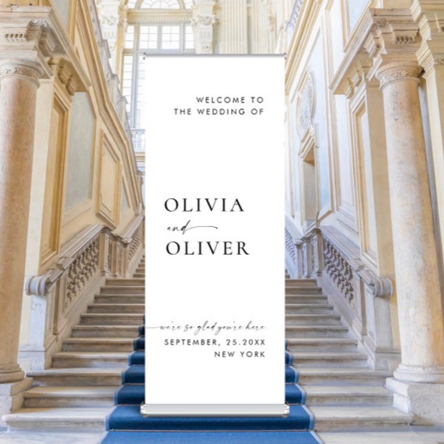 Elegant Minimalist Classy Wedding Welcome Retractable Banner (Creator Uploaded)