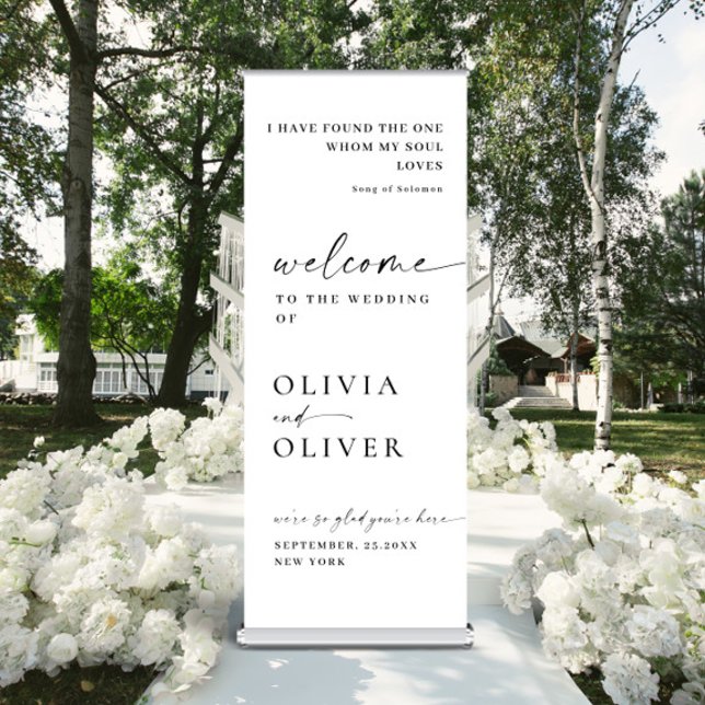 Elegant Minimalist Classy Wedding Welcome Retractable Banner (Creator Uploaded)