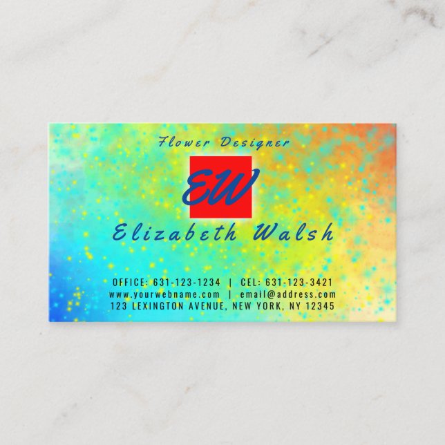 Elegant Minimalist Colorful Nebula Design Business Card (Front)