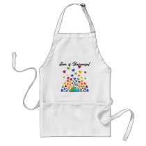 Elegant Minimalist Colorful Rainbow Heart Design Adult Apron
