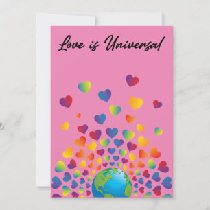 Elegant Minimalist Colorful Rainbow Heart Design Announcement