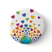 Elegant Minimalist Colorful Rainbow Heart Design Button