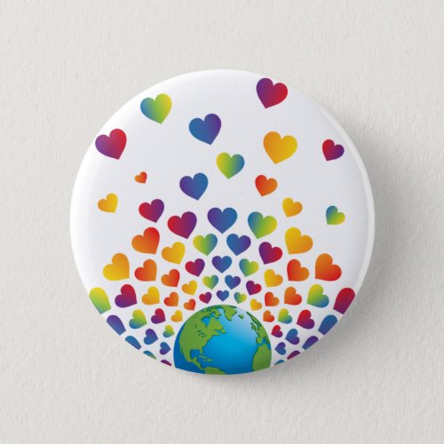 Elegant Minimalist Colorful Rainbow Heart Design Button