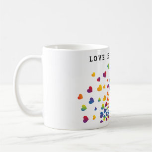 Elegant Minimalist Colorful Rainbow Heart Design C Coffee Mug