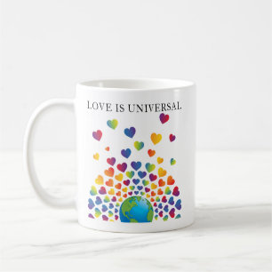 Elegant Minimalist Colorful Rainbow Heart Design Coffee Mug