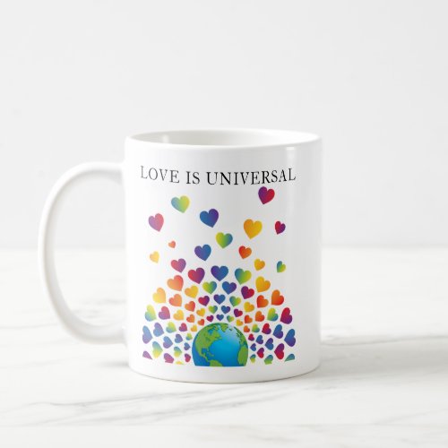 Elegant Minimalist Colorful Rainbow Heart Design Coffee Mug