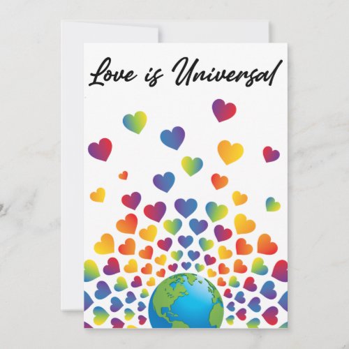 Elegant Minimalist Colorful Rainbow Heart Design Invitation