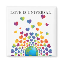 Elegant Minimalist Colorful Rainbow Heart Design Magnet