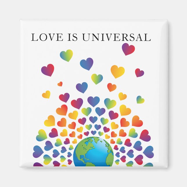 Elegant Minimalist Colorful Rainbow Heart Design Magnet (Front)