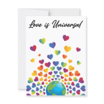 Elegant Minimalist Colorful Rainbow Heart Design Postcard