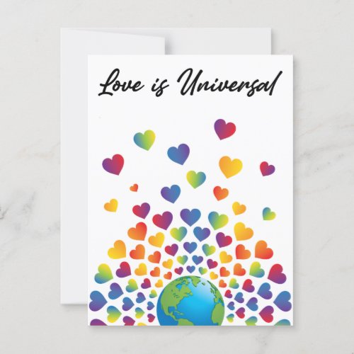 Elegant Minimalist Colorful Rainbow Heart Design Postcard
