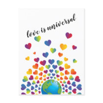 Elegant Minimalist Colorful Rainbow Heart Design Postcard