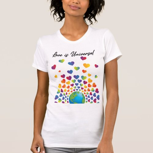 Elegant Minimalist Colorful Rainbow Heart Design T_Shirt