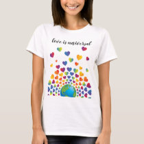 Elegant Minimalist Colorful Rainbow Heart Design T-Shirt
