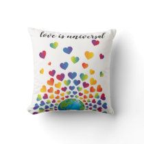Elegant Minimalist Colorful Rainbow Heart Design Throw Pillow