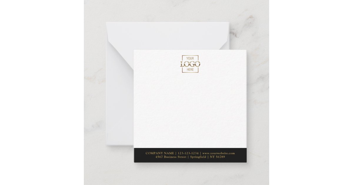 Elegant Minimalist Company Business Logo Branded Note Card | Zazzle