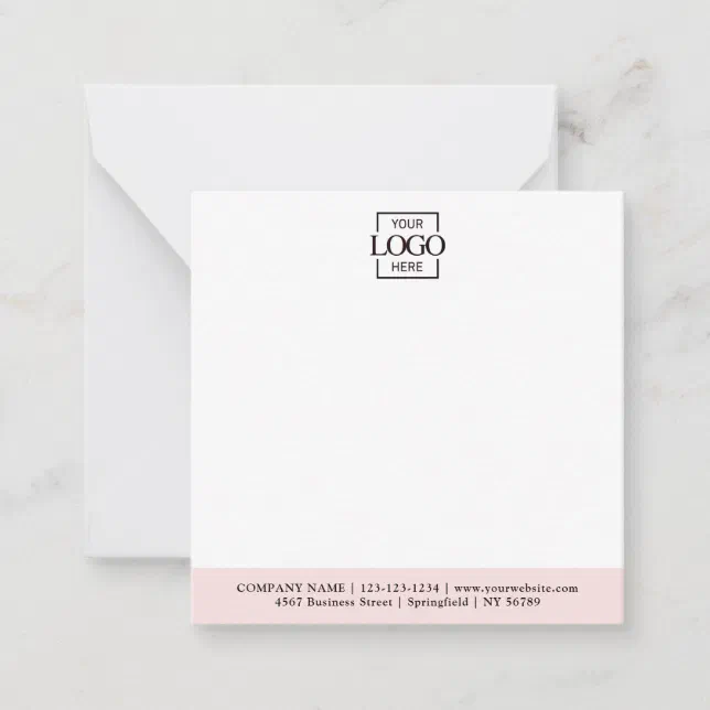 Elegant Minimalist Company Business Logo Branded Note Card | Zazzle
