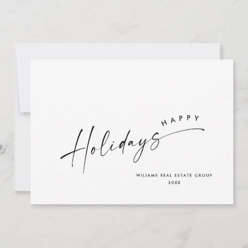 Elegant Minimalist Corporate Christmas Greeting Ho Holiday Card