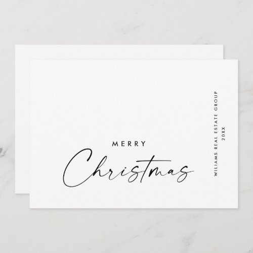 Elegant Minimalist Corporate Christmas Greeting Ho Holiday Card