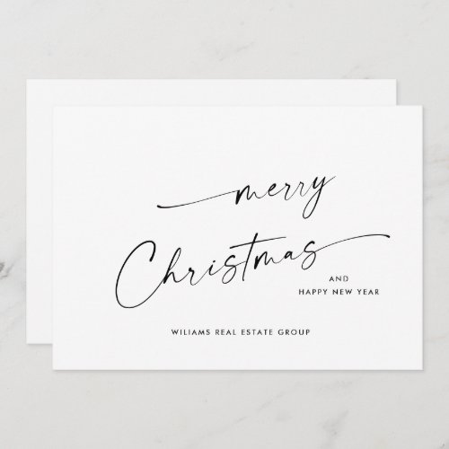 Elegant Minimalist Corporate Christmas Greeting Ho Holiday Card