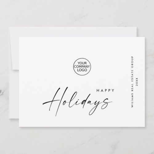 Elegant Minimalist Corporate Christmas Greeting Holiday Card