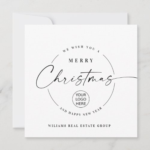Elegant Minimalist Corporate Christmas Greeting    Holiday Card