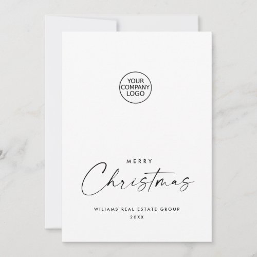 Elegant Minimalist Corporate Christmas Greeting Holiday Card