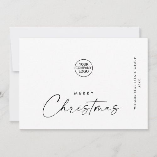 Elegant Minimalist Corporate Christmas Greeting Holiday Card