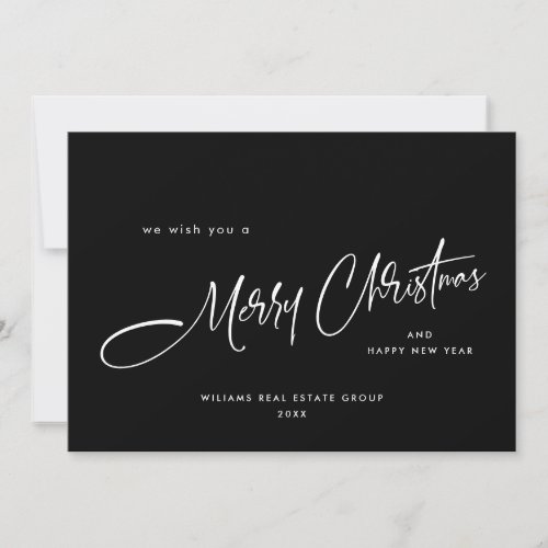 Elegant Minimalist Corporate Christmas Greeting Holiday Card