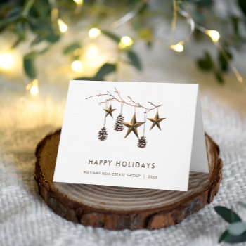 Elegant Minimalist Corporate Christmas Greeting Holiday Card by Elle_Design at Zazzle