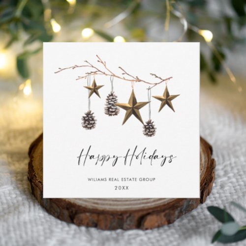 Elegant Minimalist Corporate Christmas Greeting Holiday Card