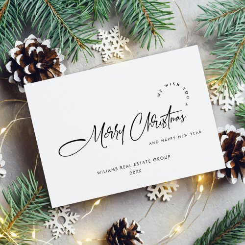 Elegant Minimalist Corporate Christmas Greeting Holiday Card