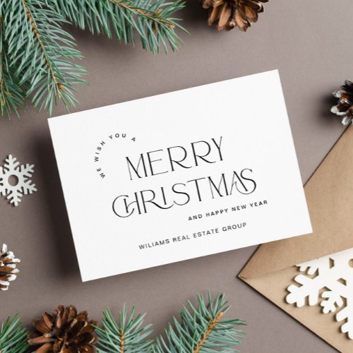Elegant Minimalist Corporate Christmas Greeting Holiday Card