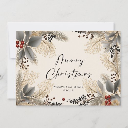 Elegant Minimalist Corporate Christmas Greeting Holiday Card