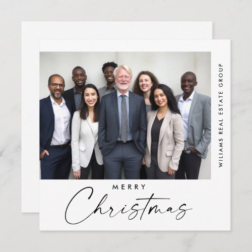 Elegant Minimalist Corporate Christmas Photo Holiday Card