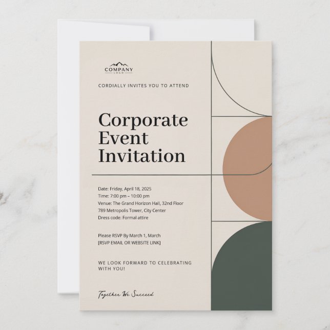 Elegant Minimalist Corporate Event Invitation (Front)